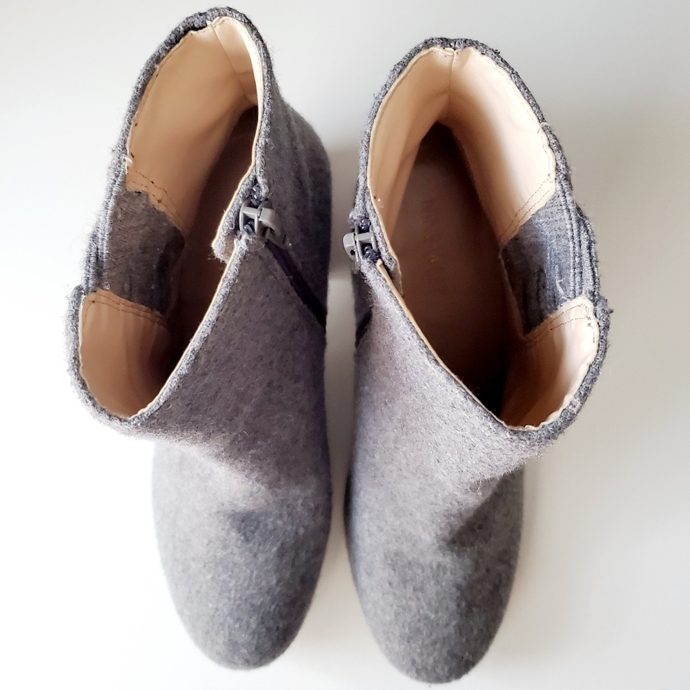 Nine West Wool Grey Ankle Booties Guc Size 8m - image 2
